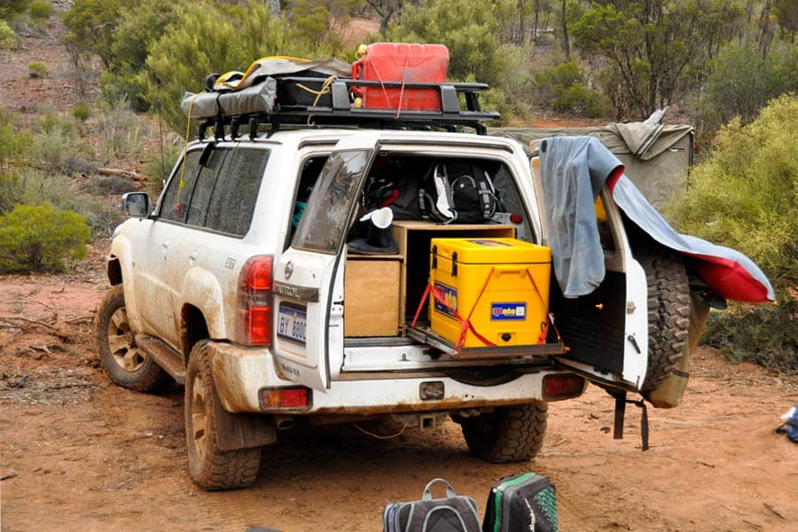 A fridge slide is a good way of keeping your fridge secure in the 4WD, but popping it out like this, when you’re at camp, ensures airflow. 