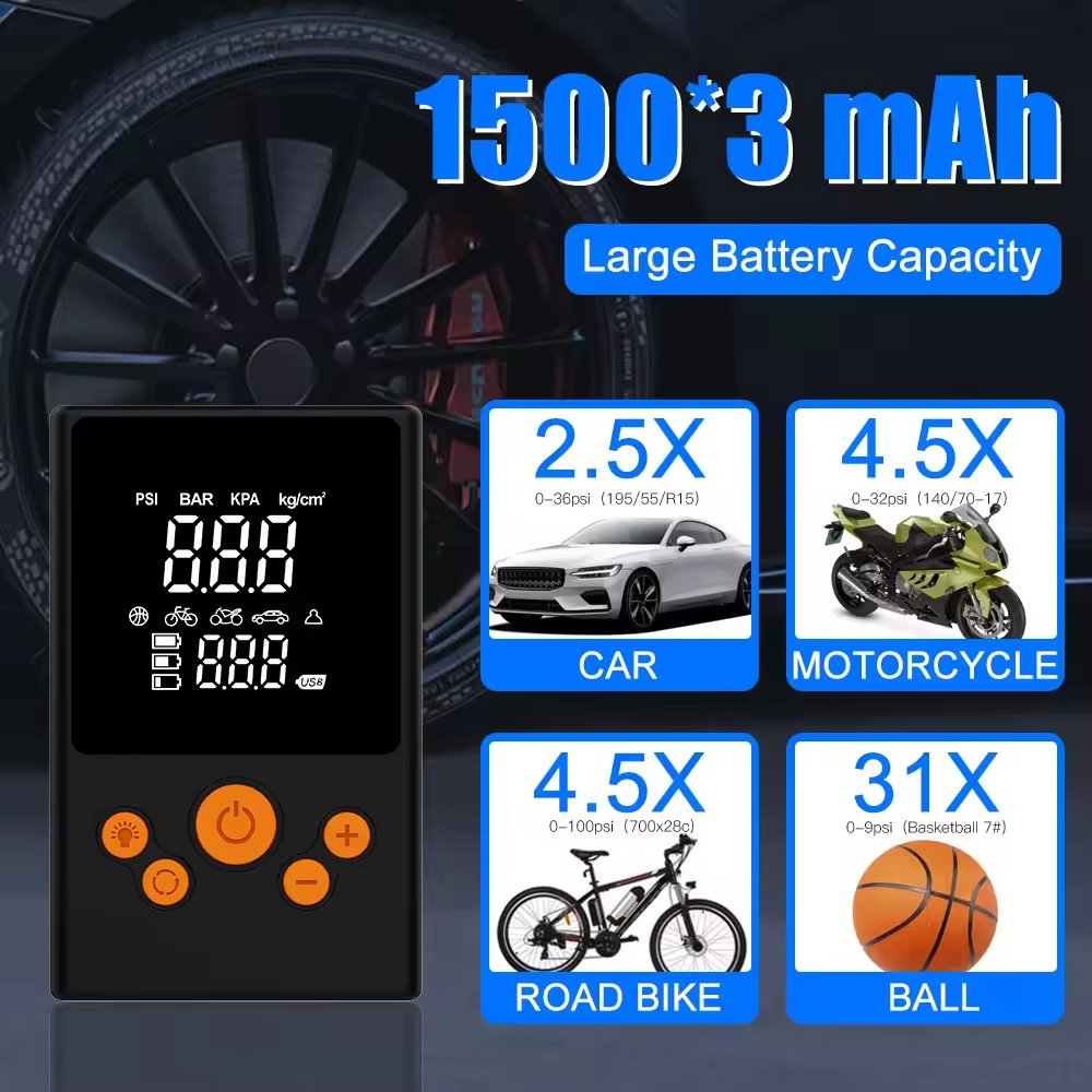 Pompe à air de voiture kelylands CZK-5612 avec batterie 4500mAh