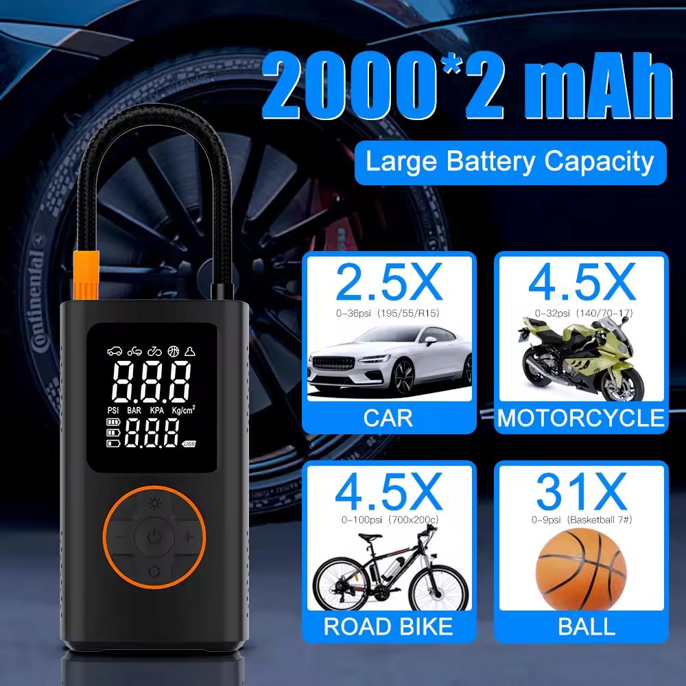 kelylands car air pump CZK-5625 with 4000mAh battery