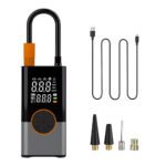 Silver Cordless Digital Car Air Pump with Power Bank Feature and LED Light CZK-5627