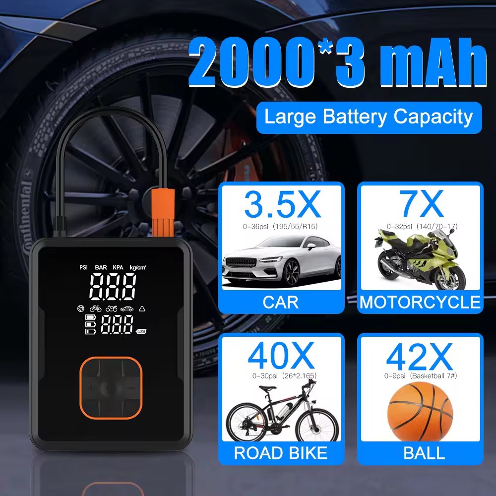 kelylands car air pump CZK-5658 with 6000mAh battery