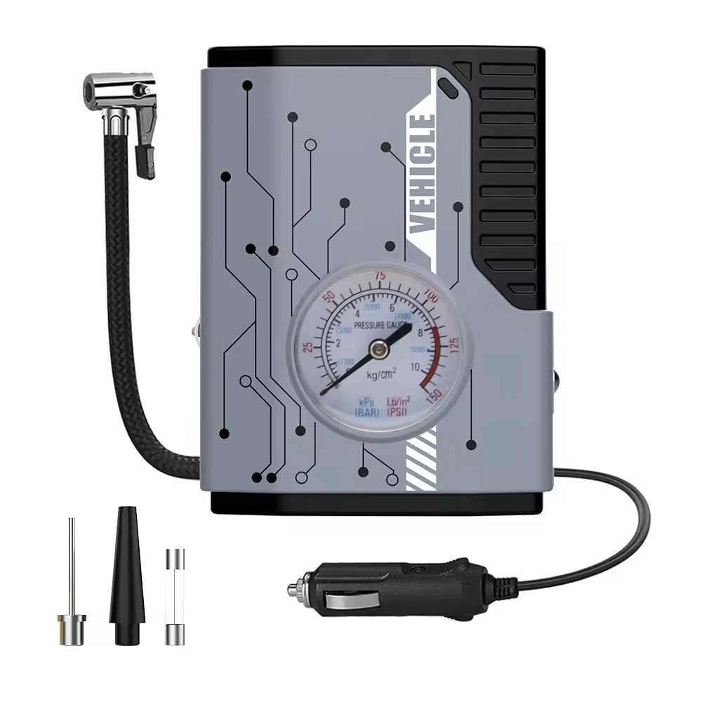 LEDライト付きヘビーデューティーアナログ式タイヤ空気入れ CZK-DA0