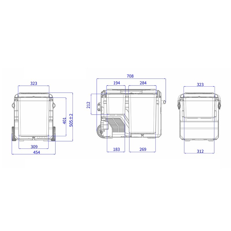 kelylands compresor nevera coche C053-050 tamaños