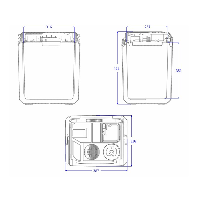 kelylands thermoelectric cooler box CBP-25L-D sizes