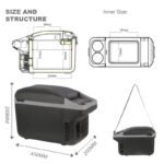 kelylands thermoelectric cooler box CBP-8L-1 size and structure