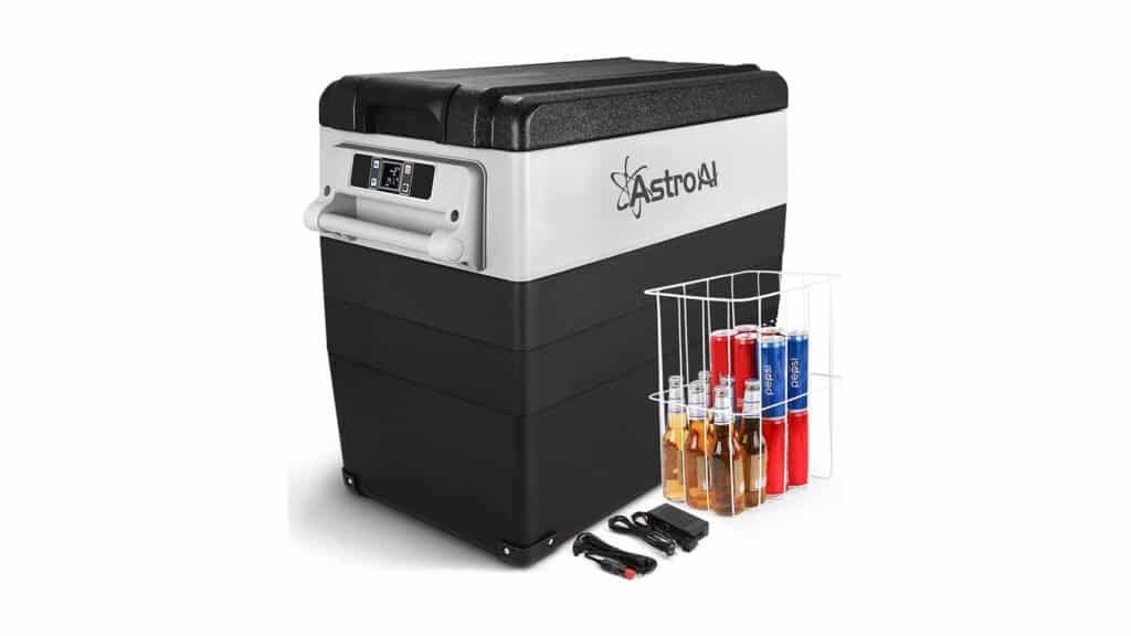 Cooler for car with drinks and accessories, portable car cooler, car refrigerator for beverages and snacks, automotive cooling solution, KelyLands car accessory relevance.