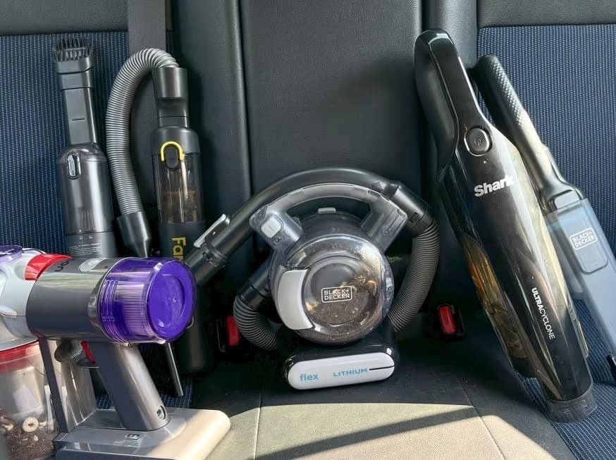 Vacuum cleaner and car accessories for vehicle cleaning and maintenance.