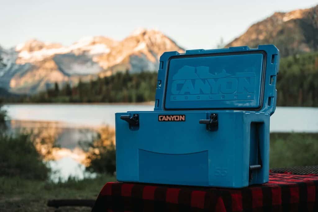 Blue Canyon Cooler for outdoor car adventures, portable and durable for camping and travel.