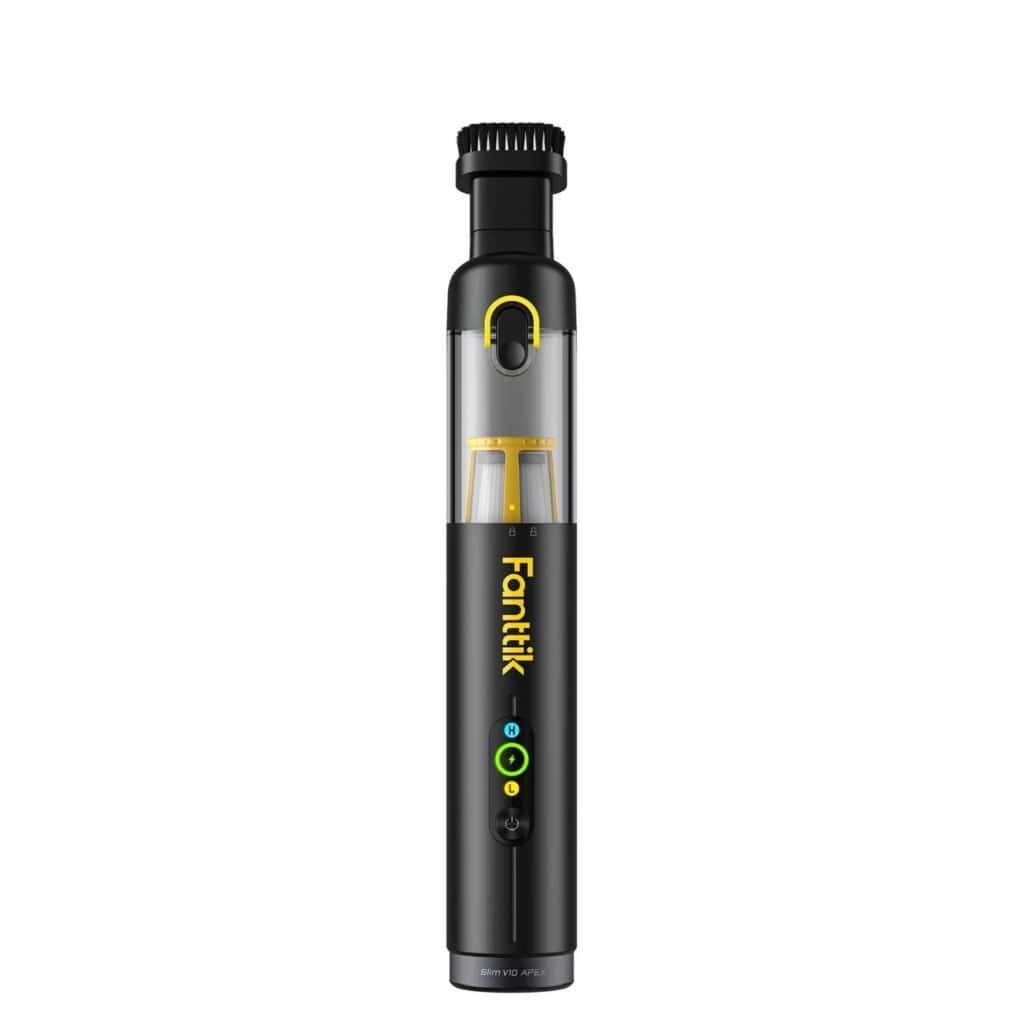 Rechargeable car vacuum cleaner for vehicle cleaning, portable and cordless.
