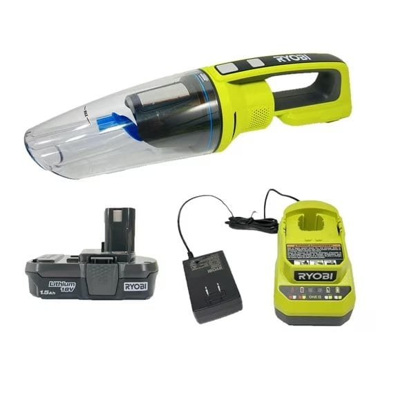 Rechargeable car vacuum cleaner, cordless auto vacuum with battery and charger for vehicle cleaning.