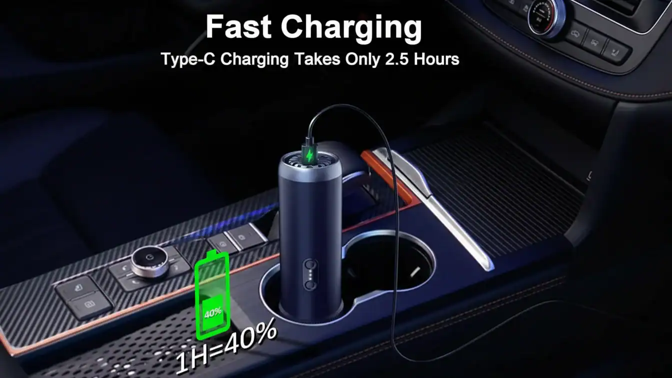 Portable car charger for efficient fast charging, compatible with Type-C devices.