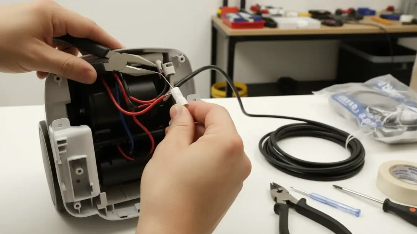 Vacuum cleaner wiring, electrical repair, and installation tools.