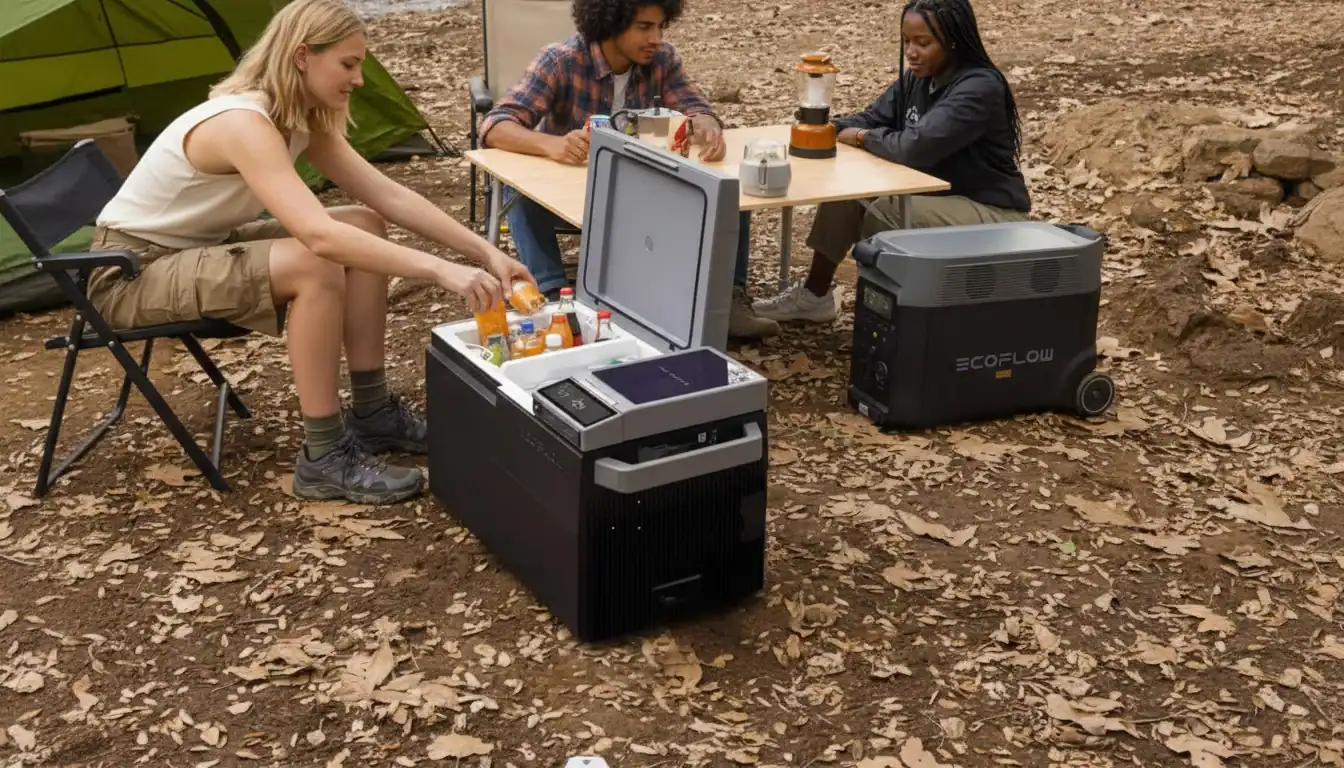 Tragbare Autokühlbox und Lebensmittelaufbewahrung für Outdoor-Abenteuer und Campingausflüge.