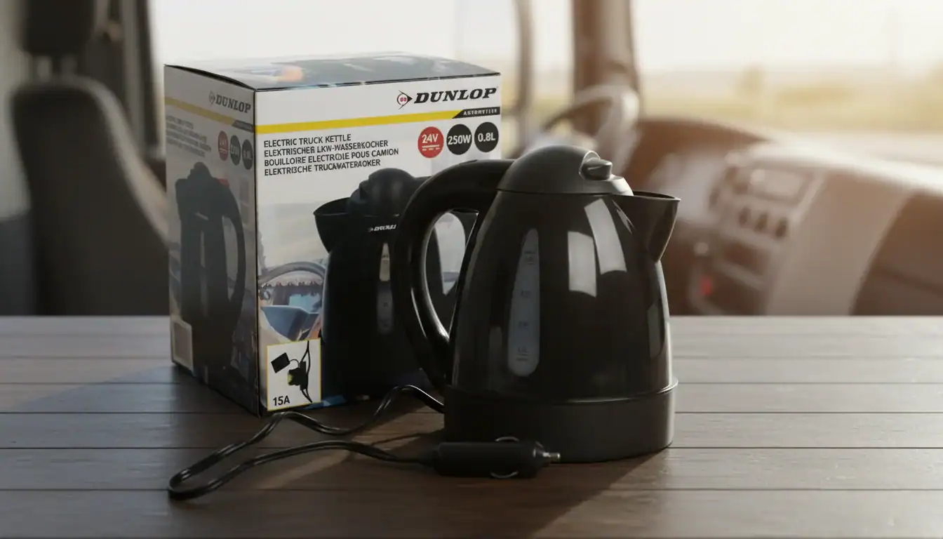Car electric kettle for travel, compact and portable kitchen appliance.