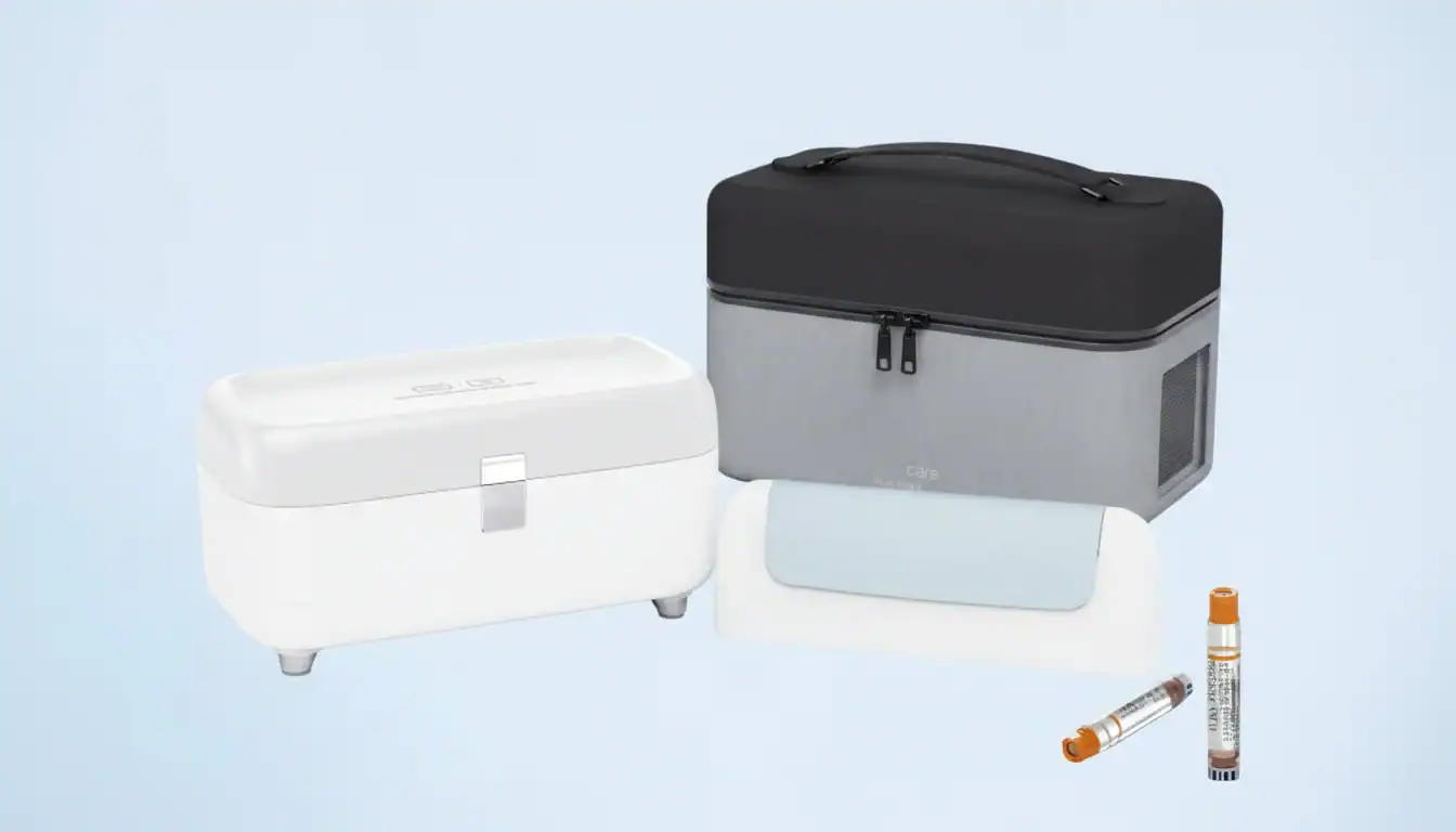 Tragbares Auto-Sterilisations- und Desinfektionsmittel-Set mit UV-Licht und Desinfektionsmittelflaschen für die Fahrzeughygiene.