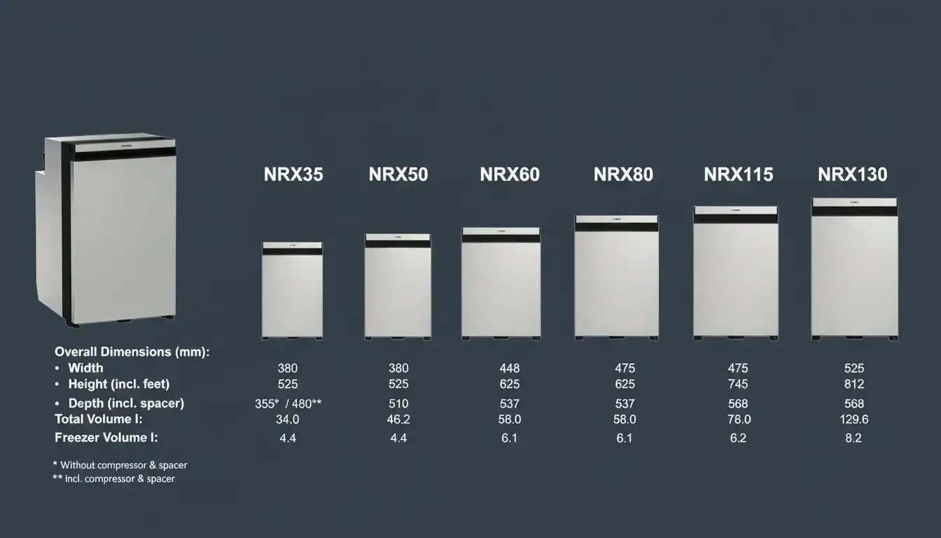 KelyLands Auto-Zubehör-Kühlschrank Serie NRX für Fahrzeuge.