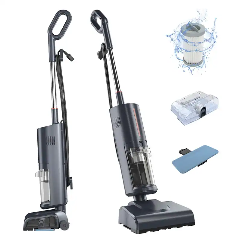 Vacuum cleaner with multiple attachments for car cleaning and detailing.