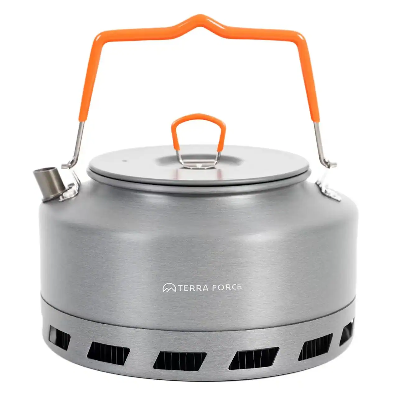 KelyLands Car Accessory: Portable camping kettle with handle and lid.