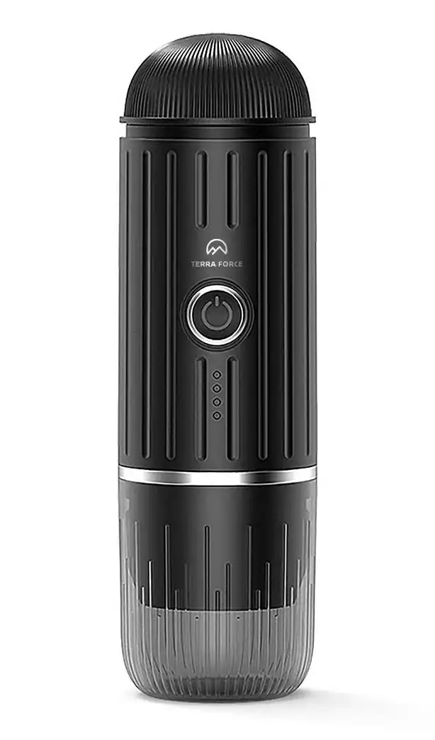 KelyLands portable car air purifier with sleek black design and control button.