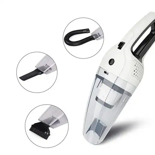 KelyLands car vacuum cleaner with multiple attachments for cleaning vehicles.